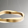 Luxury gold acrylic ring round personality led Chandelier